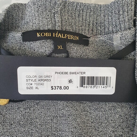 KOBI HALPERIN NEW PHOEBE Sequin Pockets Open Front Midi Cardigan XL - Picture 5 of 12